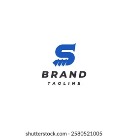 Creative S Letter Curved Screw Rod Logo Design. Simple Initial Letter S Screw Logo Design.