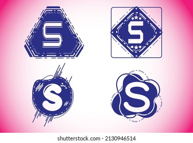 Logo de la carta de Creative S y plantilla de diseño de iconos