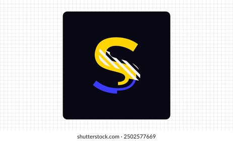 Creative S Letter Vector Colorful Logo, Stylish Cut Lines Logo Sign S Letter, S Character Logo Symbol