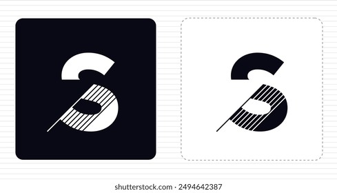 Creative S Letter Vektorgrafik Typografie Logo Design, S handgemachte Typografie Logo. Minimales Monogramm-Vektorgrafik-Zeichen. S Zeichen-Logo-Symbol. S-Symboldesign