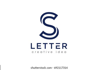 Creative S Line Art Concept logo Design Template