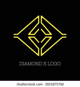 Creative S logo design. The mono line of 4 letters S facing each other and forming diamond shapes. 4 letter logo design. Letter design in EPS8.