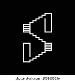 Diseño del logo de Creative S. La monolina de la letra S en forma de escalera o escalera. Ilustración de escaleras. Diseño del logo de la vivienda. S nombre. S Logo de una sola letra en EPS8.