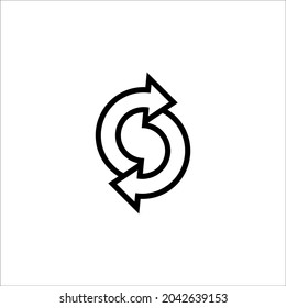 Creative S logo with reload symbol combination in black and white.