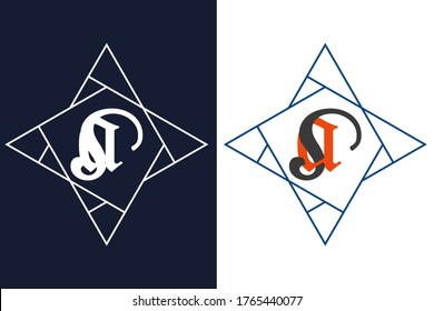 
concepto vectorial de diseño del logotipo de letras AS y SA creativo