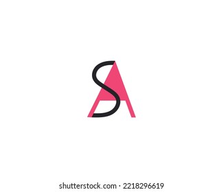 Plantilla de diseño de logotipo de carta SA creativa vectorial