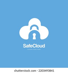 Creative safe cloud logo design for web or mobile apps logo concept