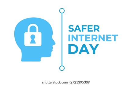 Designvorlage zum "Tag des sicheren Internets" mit Vektorelementen für saubere Technologien, die jährlich am 10. Februar beobachtet wird, um das Bewusstsein für Online-Schutz und digitale Sicherheit zu schärfen.