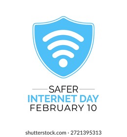 Creative Safer Internet Day design template with clean technology vector elements, observed annually on February 10 to raise awareness about online protection and digital safety.