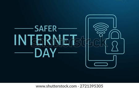 Creative Safer Internet Day design template with clean technology vector elements, observed annually on February 10 to raise awareness about online protection and digital safety.