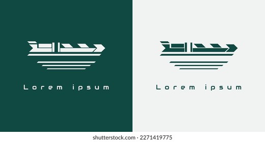 Creative Sailboat Logo Design Isolated Shape on Double Background.
