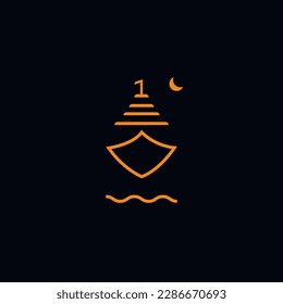 Diseño creativo de logotipo en barco de vela con un concepto sencillo