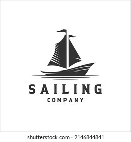creative Sailboat logo design Vector template