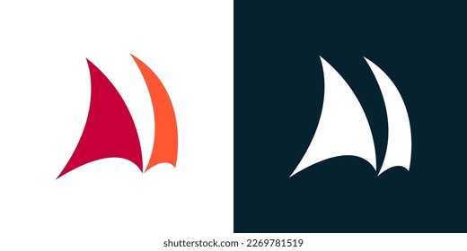 creative sailboat logo design Vector template.Shapes Isolated on Multiple Background. can be used for business, logos and more.