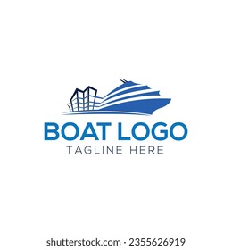 creative Sailboat logo design Vector template
