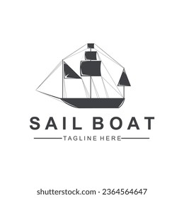 creative Sailboat logo design Vector template