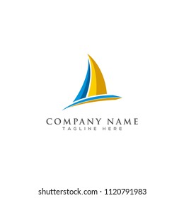 creative sailing logo design 