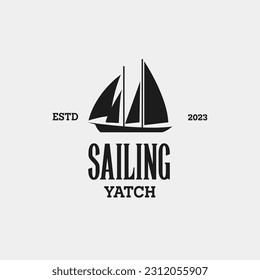 Creative sailing yacht, ship, cruise and marine logo design vector concept illustration idea