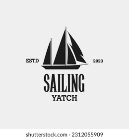 Creative sailing yacht, ship, cruise and marine logo design vector concept illustration idea