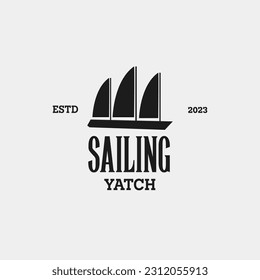 Creative sailing yacht, ship, cruise and marine logo design vector concept illustration idea