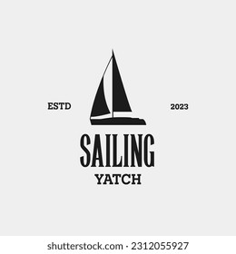 Creative sailing yacht, ship, cruise and marine logo design vector concept illustration idea