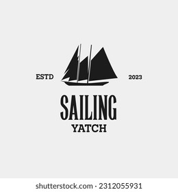 Creative sailing yacht, ship, cruise and marine logo design vector concept illustration idea