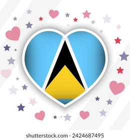 Creative Saint Lucia Flag Heart Icon