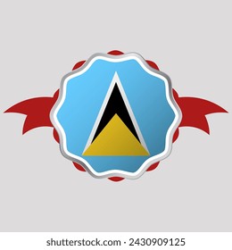 Emblema de etiqueta engomada creativa de la bandera de Santa Lucía
