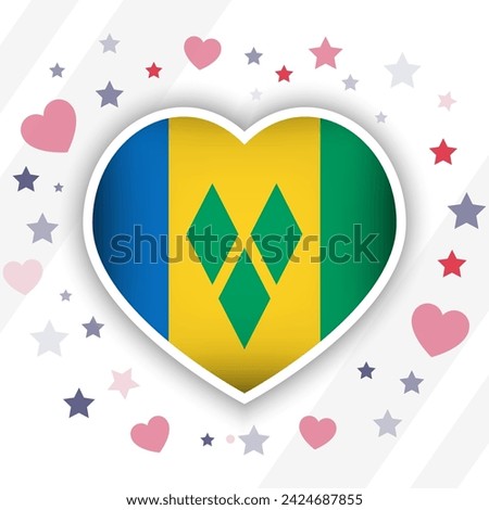 Creative Saint Vincent and the Grenadines Flag Heart Icon