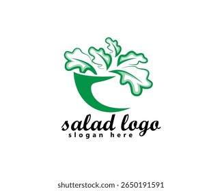 creative salad, lettuce logo, lettuce in a bowl logo design inspiration