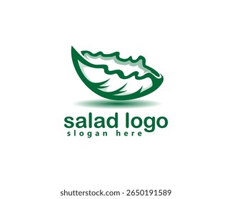 creative salad, lettuce logo, lettuce leaves in bowl shape logo design inspiration