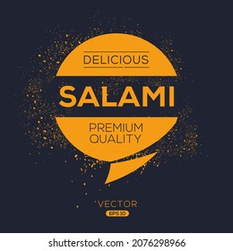 Creative (Salami) logo, type of Italian cured sausage, vector illustration.