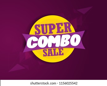 Creative sale abstract or poster, card for Super combo sale with creative design illustration.