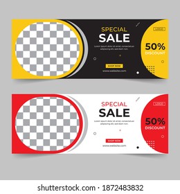 Creative Sale Banner Design For Facebook Cover