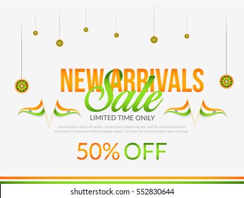 Creative sale banner or sale poster for celebration of Indian Republic Day.