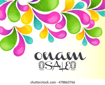 Creative sale banner or sale poster for festival of onam celebration.