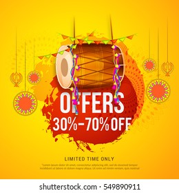 Creative sale banner or sale poster for festival of lohri celebration.