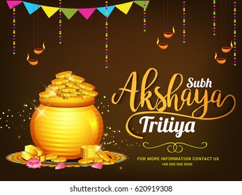 Creative Sale Banner Or sale Poster For Festival Of Akshaya Tritiya Celebration Background.