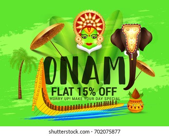 Creative Sale Banner Or Sale Poster For Festival Of Onam Celebration.