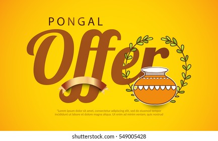 Creative sale banner or sale poster for harvesting festival of Pongal celebration.