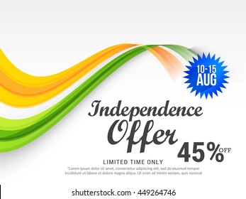 Creative sale banner or poster for independence day of india.