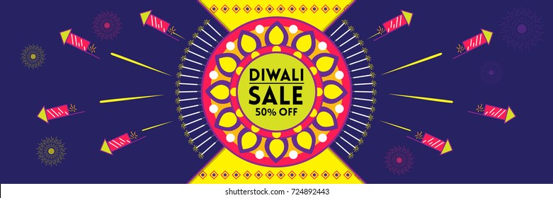 Creative sale banner or sale poster for indian festival diwali celebration. (Diwali meaning festival of lights)