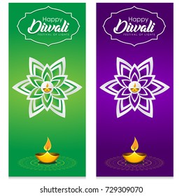 Creative sale banner or sale poster set for indian festival diwali celebration. (Diwali meaning festival of lights).