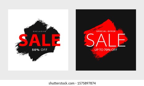 Creative Sale banner set. Isolated Vector Eps Illustration.