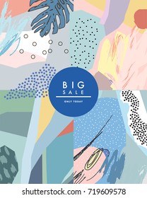 Creative Sale header or banner with discount offer. Design for seasonal  clearance. It can be used in advertising, web design, graphic design. 