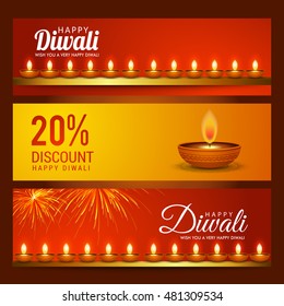 Creative sale header or sale banner of diwali festival celebration.