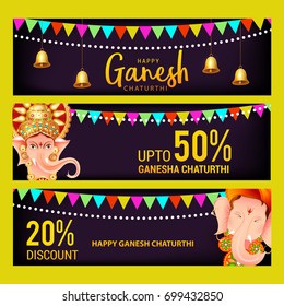 Creative Sale Header Or Sale Banner For Festival Of Ganesh Chaturthi Celebration.
