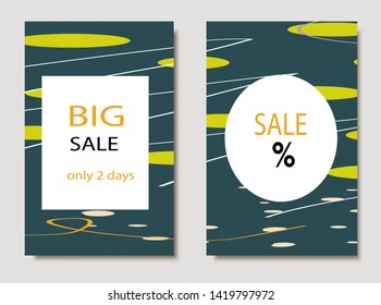 Creative Sale headers or banners with discount offer.Design for seasonal clearance.Art posters