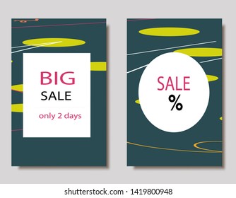 Creative Sale headers or banners with discount offer.Design for seasonal clearance.Art posters