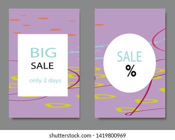 Creative Sale headers or banners with discount offer.Design for seasonal clearance.Art posters